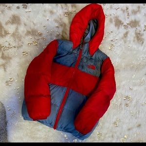 💜The north face red gray toddler puffer jacket